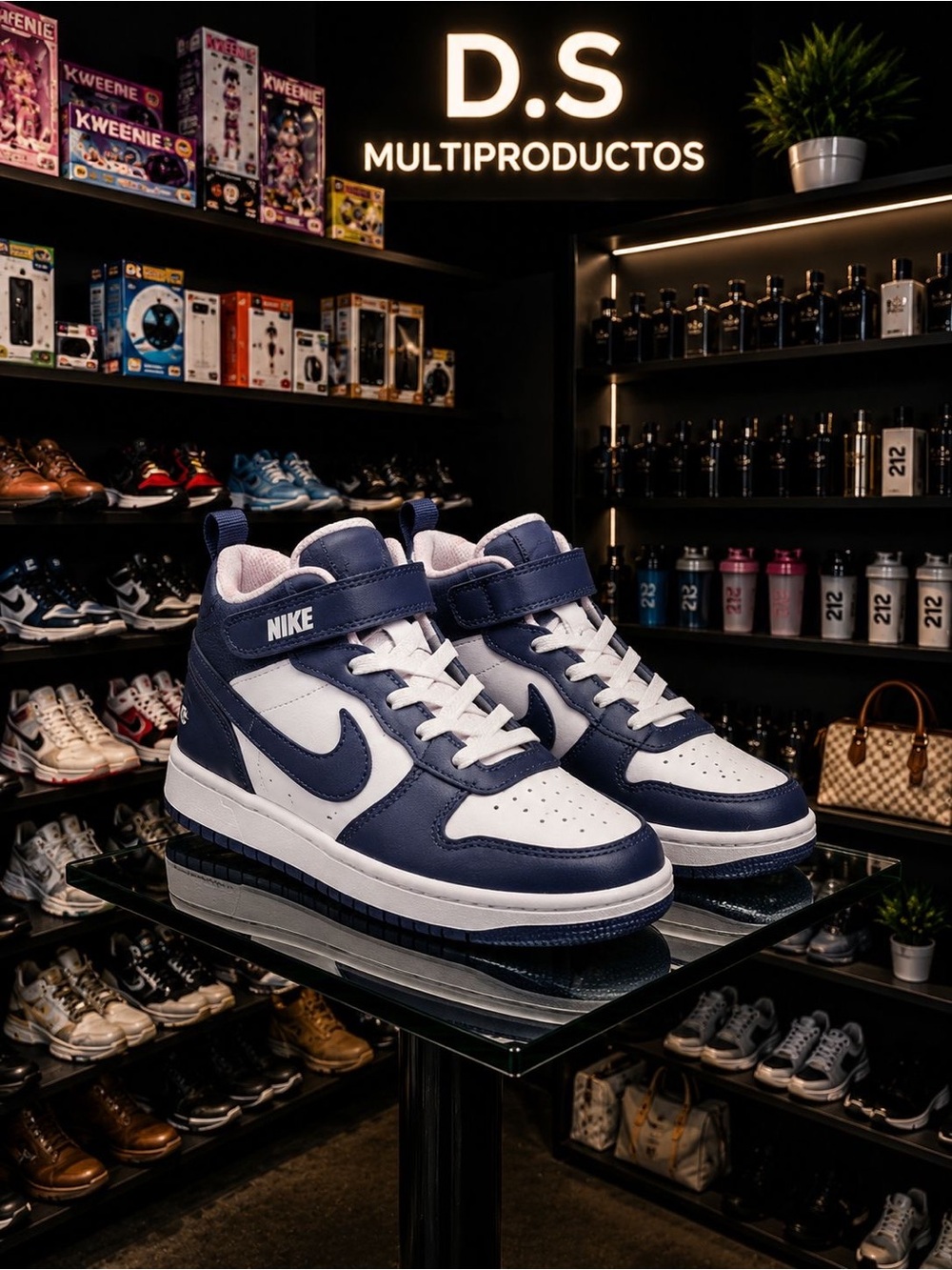 Nike Kids' Navy and White High-Top Sneakers